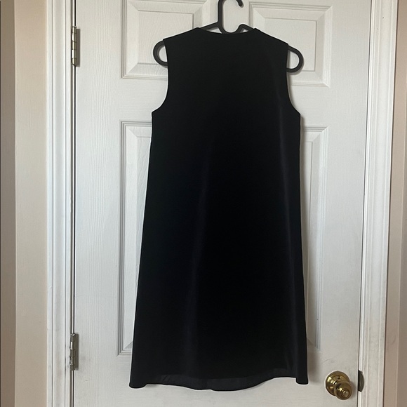 COS V-neck Velvet Dress Dark Navy - Picture 2 of 4